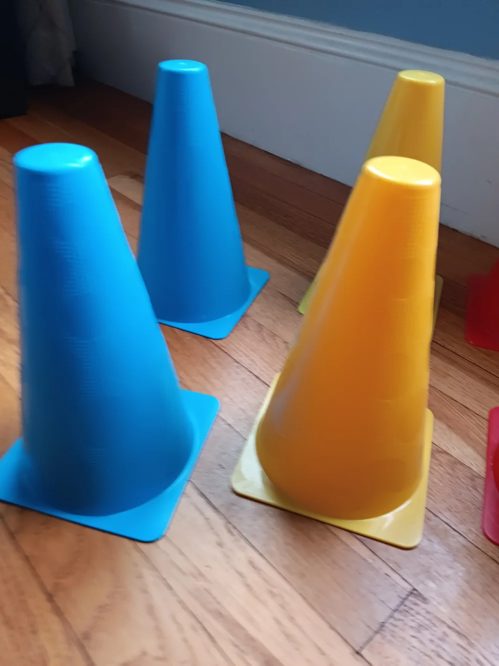 Melissa & Doug Bright Plastic Activity Cones - Blue, Yellow, Red, Orange